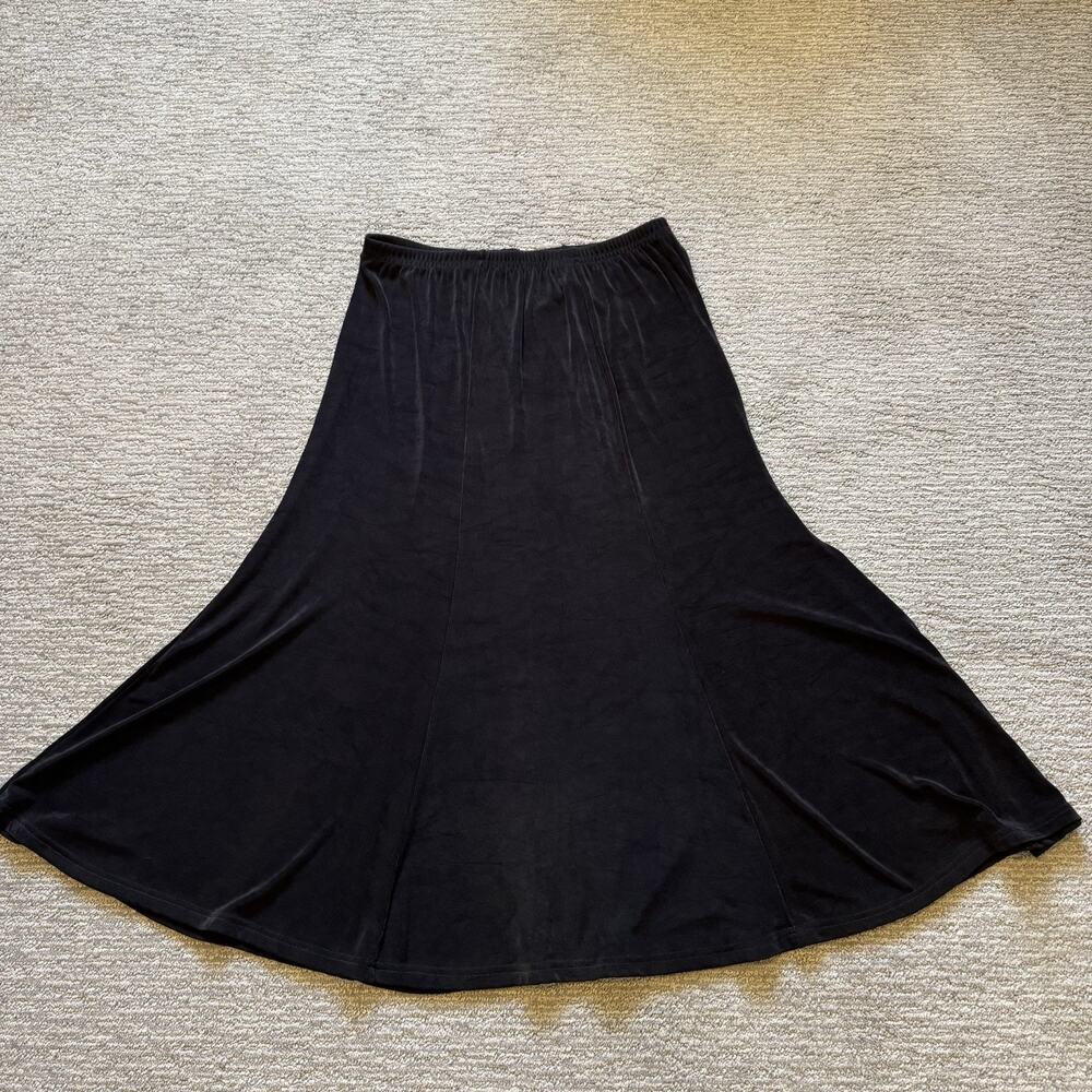 Artex 36” Midi Maxi Skirt Womens XL Black Traveler Pull On Elastic Waist Stretch